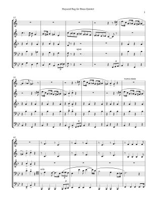 Hayseed Rag - Dizzy Trio, 1908/Bobo - Brass Quintet - Score/Parts