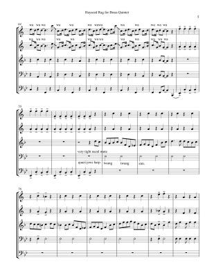 Hayseed Rag - Dizzy Trio, 1908/Bobo - Brass Quintet - Score/Parts