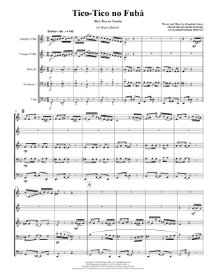 Tico Tico (Tico Tico No Fuba) - Abreu/Howland - Brass Quintet - Score/Parts