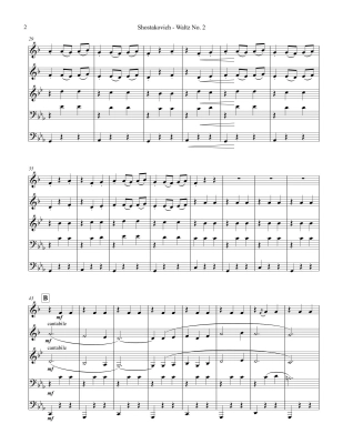 Waltz No. 2 (from \'\'Suite for Variety Stage Orchestra No. 1\'\') - Shostakovich/Aharoni - Brass Quintet - Score/Parts