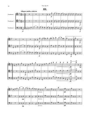 Trio, Op. 87 - Beethoven/Sauer - Three Trombones - Score/Parts