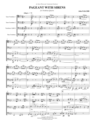 Pageant with Sirens - Frith - Trombone Quartet - Score/Parts