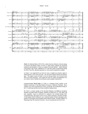 Psalm 1 - Schutz/Fetter - 4 Pt Trombone Ensemble & Organ or Brass Quintet - Score/Parts