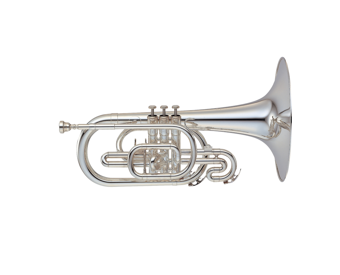 YMP-204MS Marching Band Mellophone - Silver-Plated