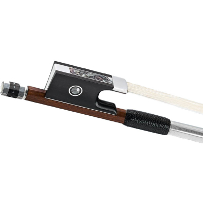 Pernambuco Violin Bow with Silver Trimming - Round