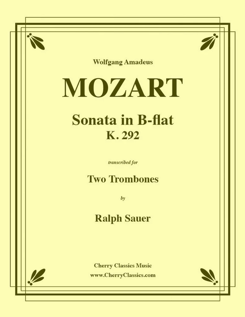 Sonata in B-flat K. 292 - Mozart/Sauer - Two Trombones - Book