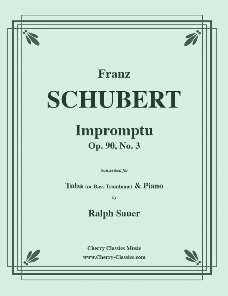 Impromptu Op. 90, No. 3 - Schubert/Sauer - Tuba (or Bass Trombone)/Piano - Book