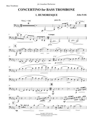 Concertino - Frith - Bass Trombone/Piano - Book