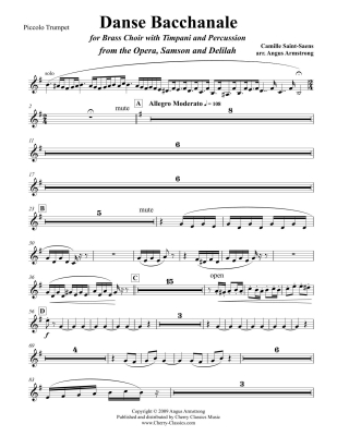 Dance Bacchanale - Saint-Saens/Armstrong - Brass Choir/Timpani/Percussion - Score/Parts