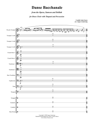Dance Bacchanale - Saint-Saens/Armstrong - Brass Choir/Timpani/Percussion - Score/Parts