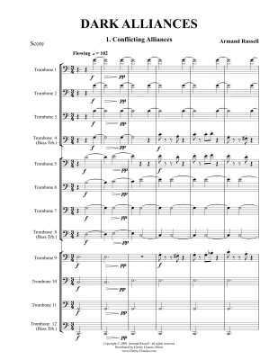 Dark Alliances - Russell - Twelve Trombones - Score/Parts