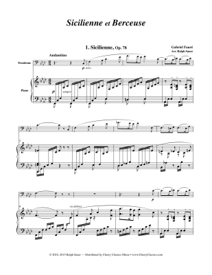 Sicilienne et Berceuse - Faure/Sauer - Trombone/Piano - Book