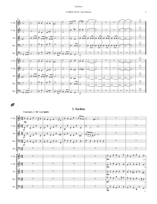 Capriol Suite - Warlock/Haynor - 10 part Brass Ensemble - Score/Parts