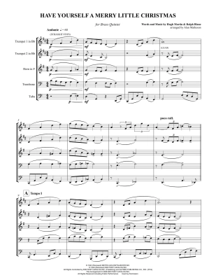 Have Yourself a Merry Little Christmas - Martin/Blane/Matheson - Brass Quintet - Score/Parts