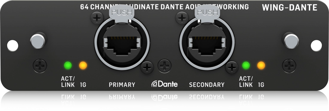 WING-DANTE Expansion Card for 64x64-Channel Audinate Dante AoIP Networking