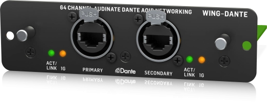 WING-DANTE Expansion Card for 64x64-Channel Audinate Dante AoIP Networking