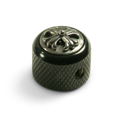 Q-Parts Knobs with Cross Inlay - Dome Black