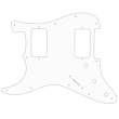 WD Music - Custom Pickguard for Dual Humbucker Fender Stratocaster, Left-Handed - White Thin
