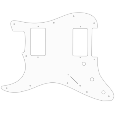 WD Music - Custom Pickguard for Dual Humbucker Fender Stratocaster, Left-Handed - White Thin