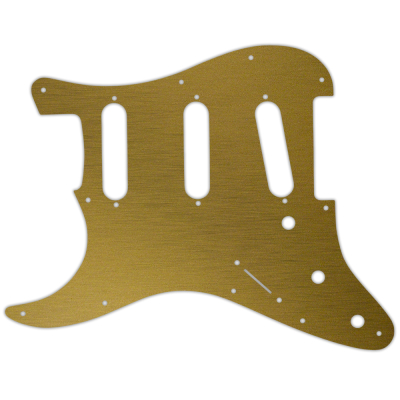WD Music - Custom Pickguard for Fender Stratocaster, Left-Handed - Simulated Brushed Gold/Black PVC