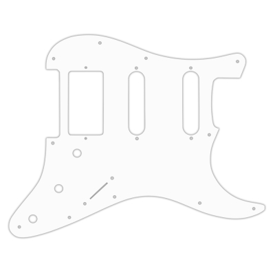 WD Music - Custom Pickguard for Single Humbucker, Dual Single Coil Fender Stratocaster - White