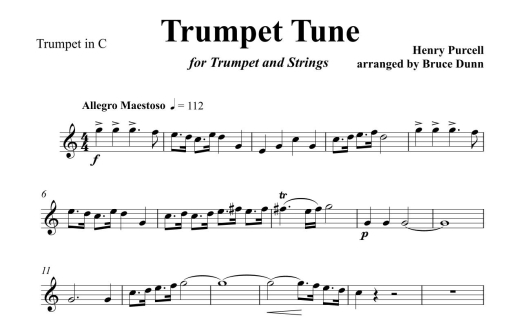 Trumpet Tune - Purcell/Dunn - Solo Trumpet/Strings - Score/Parts