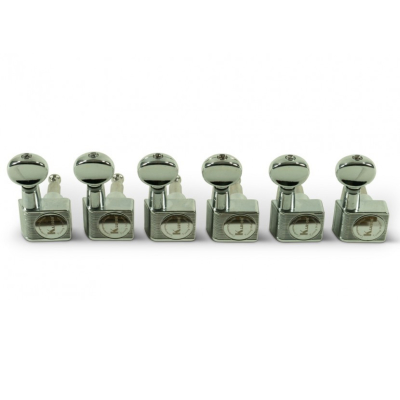 WD Music - Kluson 6 In Line Contemporary Diecast Series 2 Pin Tuning Machines for Fender Guitars - Chrome