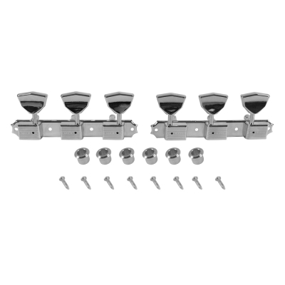 Kluson 3 On A Plate Deluxe Series Butterfly Tuning Machines - Nickel
