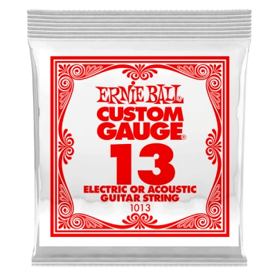 Ernie Ball - Single Plain Steel Electric or Acoustic Guitar String - .013