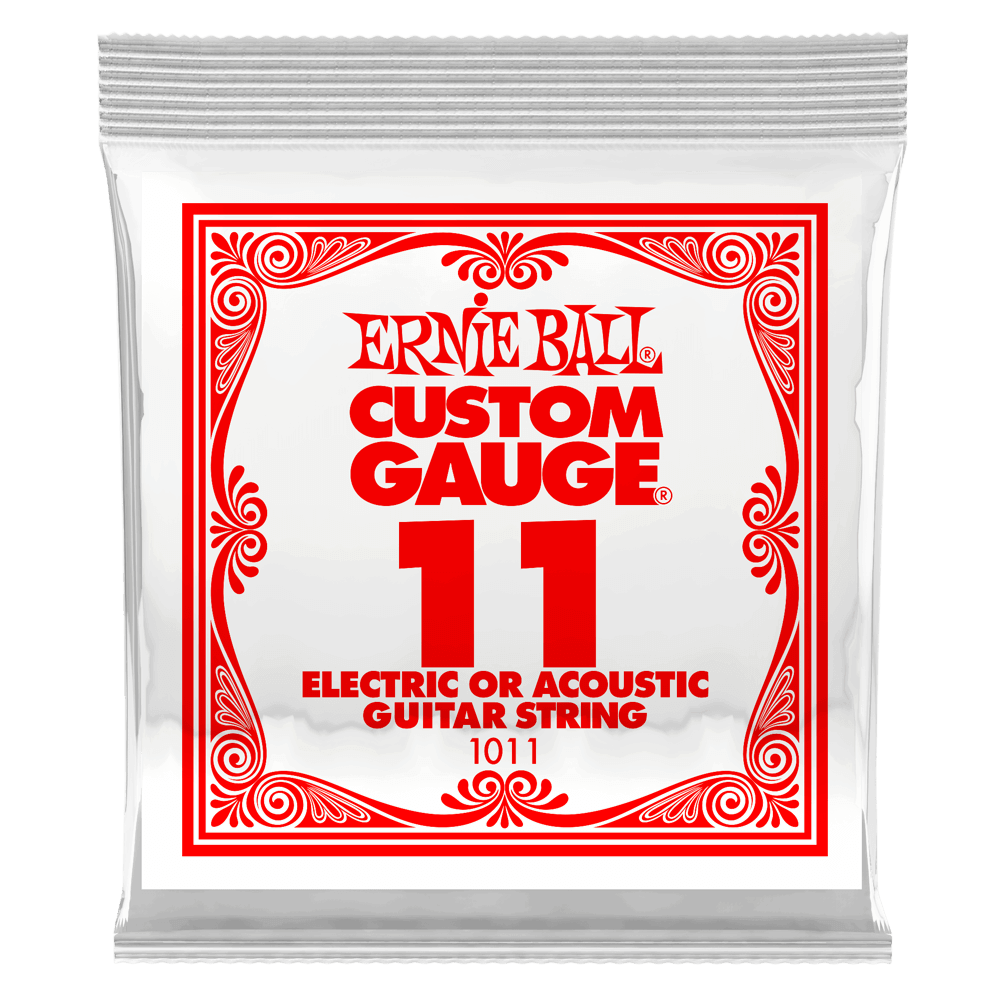 Single Plain Steel Electric or Acoustic Guitar String - .011