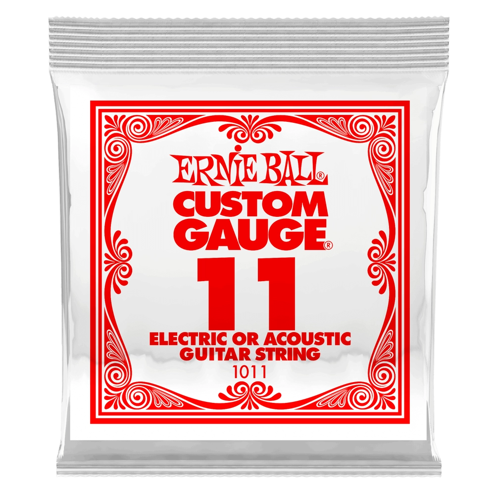 Single Plain Steel Electric or Acoustic Guitar String - .011