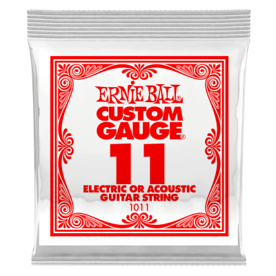 Ernie Ball - Single Plain Steel Electric or Acoustic Guitar String - .011