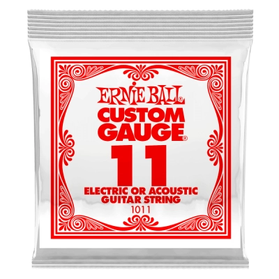 Ernie Ball - Single Plain Steel Electric or Acoustic Guitar String - .011