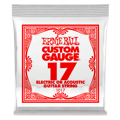 Ernie Ball - Single Plain Steel Electric or Acoustic Guitar String - .017
