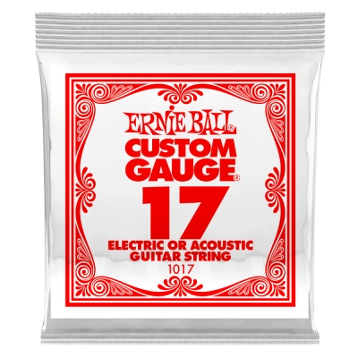 Ernie Ball - Single Plain Steel Electric or Acoustic Guitar String - .017