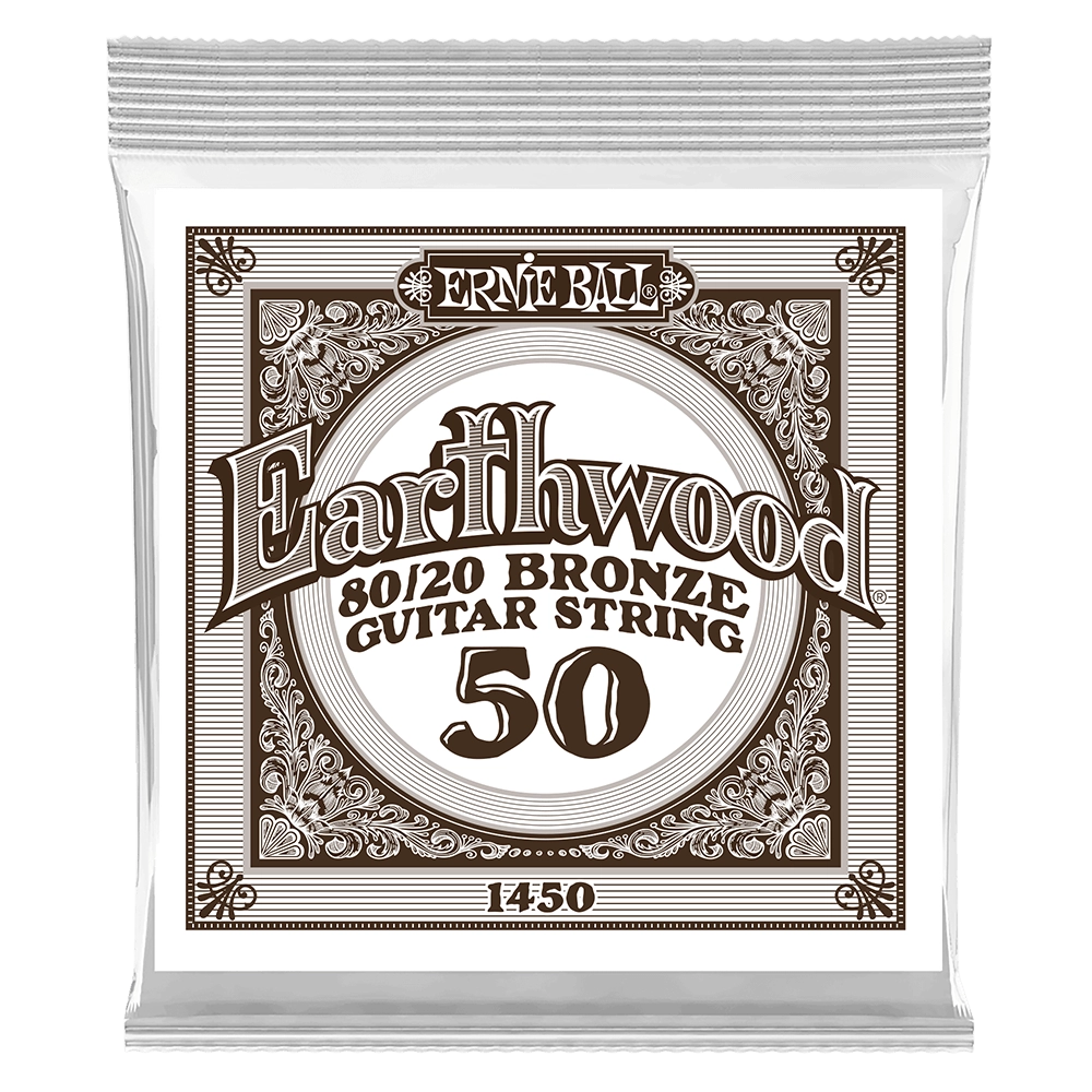 Single Earthwood 80/20 Bronze Acoustic Guitar String - .050