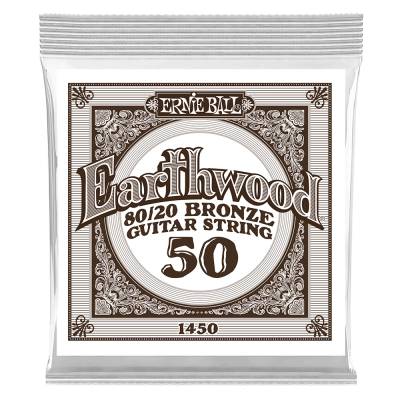 Ernie Ball - Single Earthwood 80/20 Bronze Acoustic Guitar String - .050