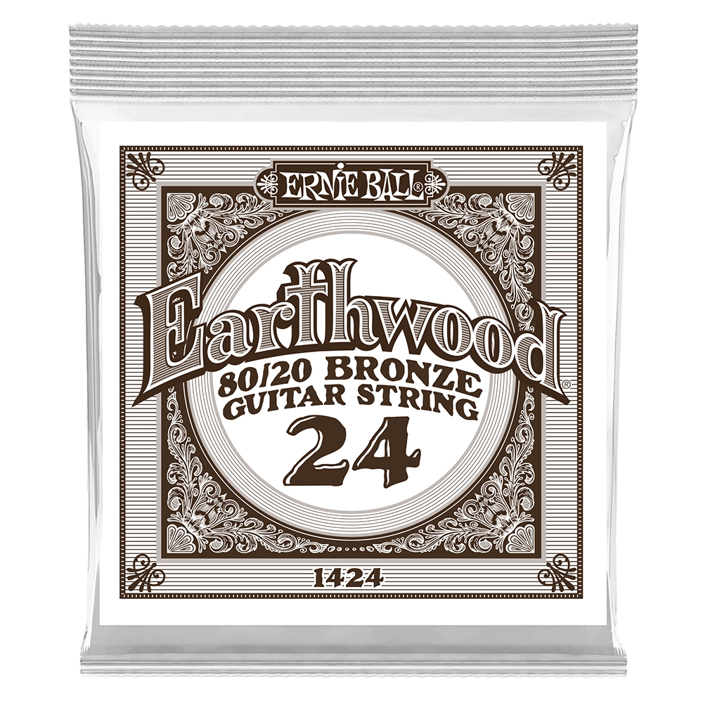 Single Earthwood 80/20 Bronze Acoustic Guitar String - .024