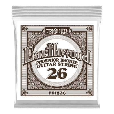 Ernie Ball - Single Earthwood Phosphor Bronze Acoustic Guitar String - .026