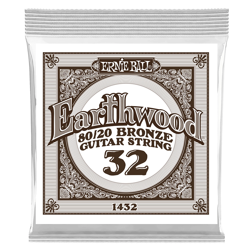 Single Earthwood 80/20 Bronze Acoustic Guitar String - .032