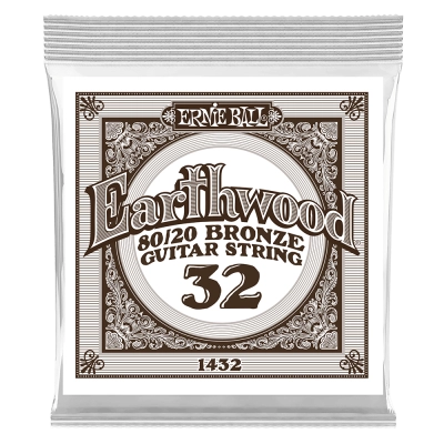 Ernie Ball - Single Earthwood 80/20 Bronze Acoustic Guitar String - .032