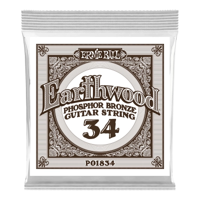 Ernie Ball - Single Earthwood Phosphor Bronze Acoustic Guitar String - .034