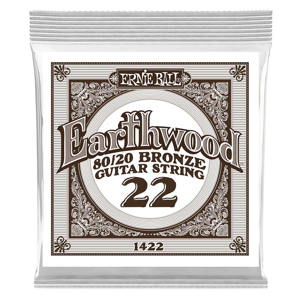 Single Earthwood 80/20 Bronze Acoustic Guitar String - .022