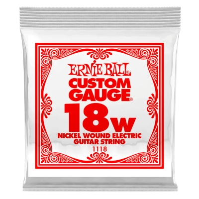 Ernie Ball - Single Nickel Wound Electric Guitar String - .018