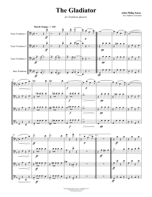 The Gladiator March - Sousa/Converse - Trombone Quartet - Score/Parts