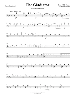 The Gladiator March - Sousa/Converse - Trombone Quartet - Score/Parts