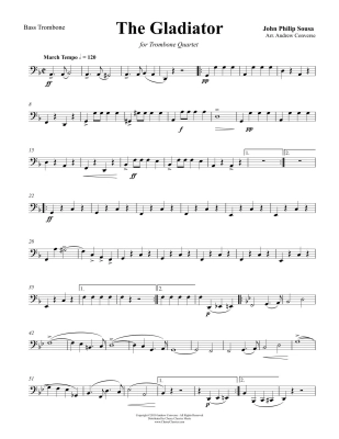 The Gladiator March - Sousa/Converse - Trombone Quartet - Score/Parts