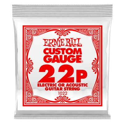 Ernie Ball - Single Plain Steel Electric or Acoustic Guitar String - .022