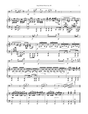 Song Without Words, Op. 109 - Mendelssohn/Sauer - Trombone/Piano - Book