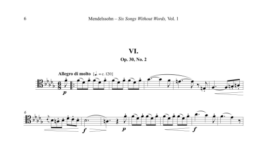 Songs Without Words, Volume 1 - Mendelssohn/Sauer - Trombone/Piano - Book